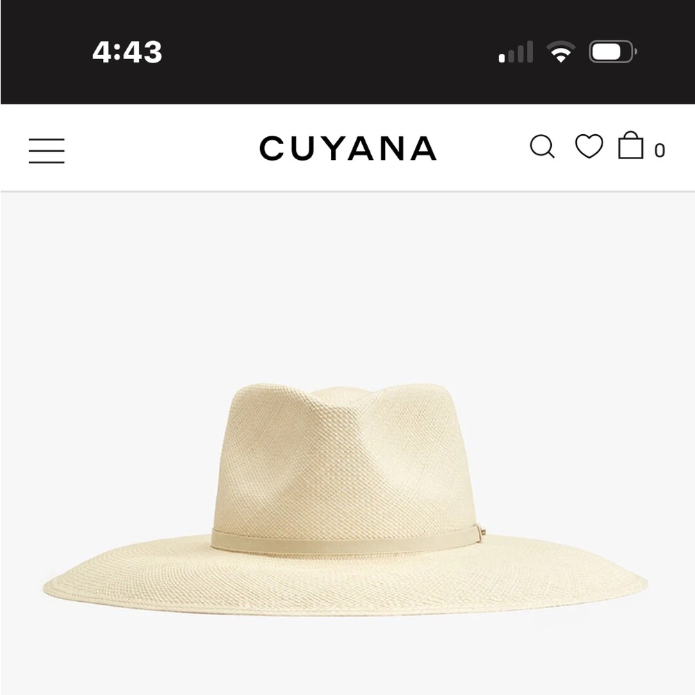 Cuyana cream straw wide-brim Ecuador hat